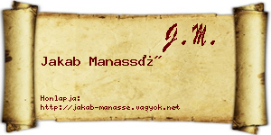 Jakab Manassé névjegykártya